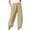 Khaki, variant on cllios Wide Leg Linen Capris Pants for Women Summer High Waist Pant Casual Flowy Drawstring Comfy Trousers Lightweight Beach Pants