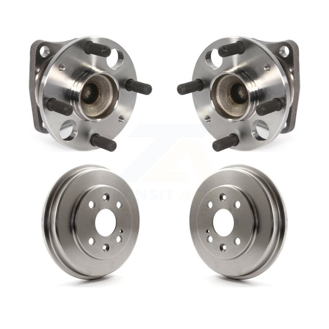 Transit Auto Rear Drum Brake and Wheel Hub Bearing Assembly Kit for Car 2011-2014 Mazda 2 - Left Right Side (Driver Passenger) K7D-100386
