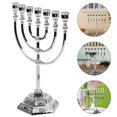 thumbnail image 3 of Israel Menorah Temple 7-Branch Portavelas Candelabro Retro Portavelas HOMEMAXS MX16063851, 3 of 5