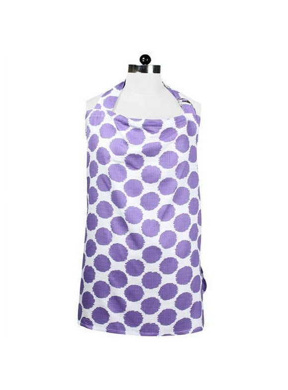 Bacati Ikat Lilac Dots 100 Percent Cotton Breathable Muslin Breastfeeding/Nursing Privacy Cover
