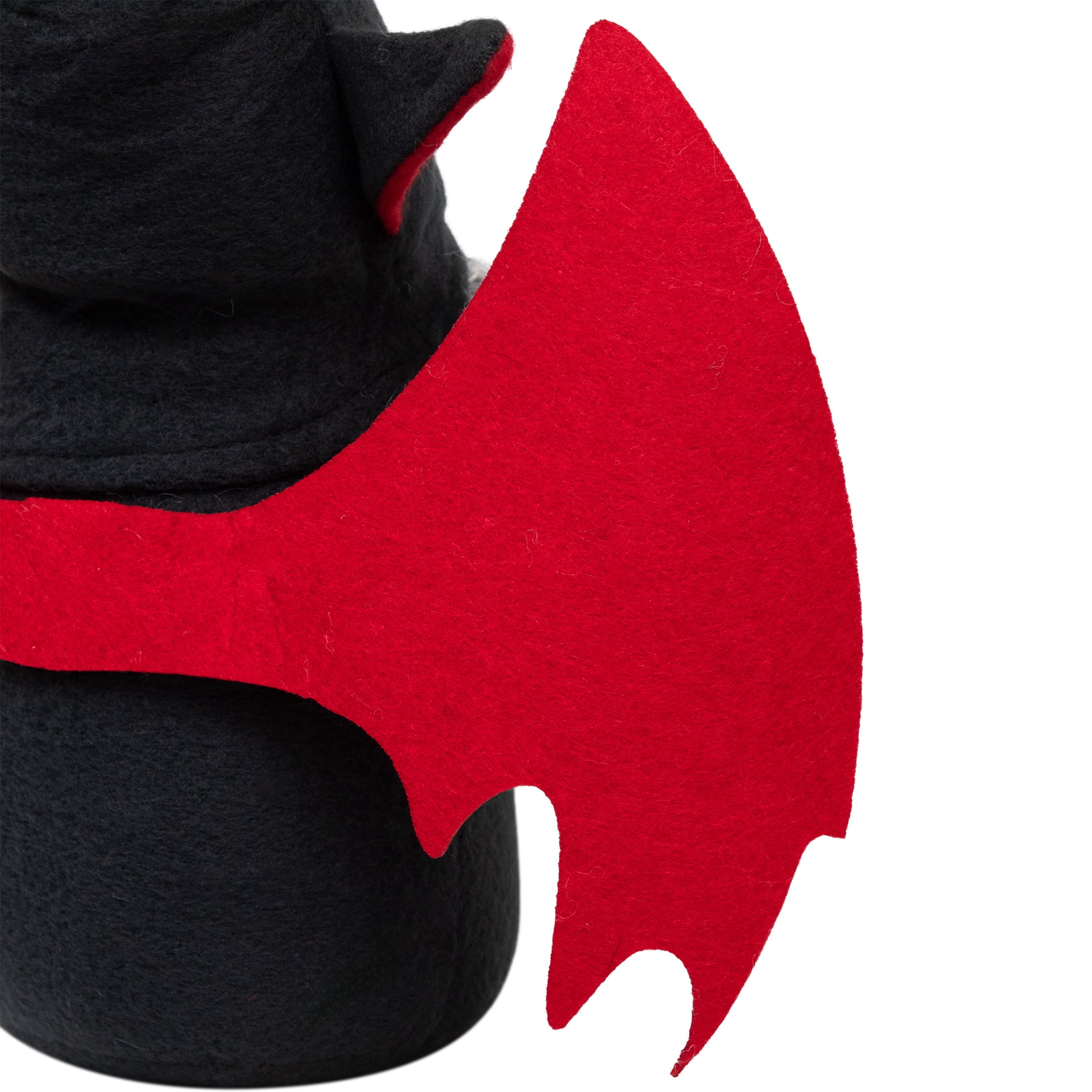 18" Black and Red Halloween Gnome with Bat Wings - Female