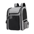 thumbnail image 3 of BELOVING Dog Backpack Carrier Adjustable Shoulder Strap Expandable Hiking Bike Riding Gray, 3 of 10