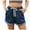 Blue, variant on Youmylove Casual Shorts for Women Summer Shorts Fashionable Comfortable Denim Denim Elastic Waist Shorts Baggy Wide Leg Hiking Shorts