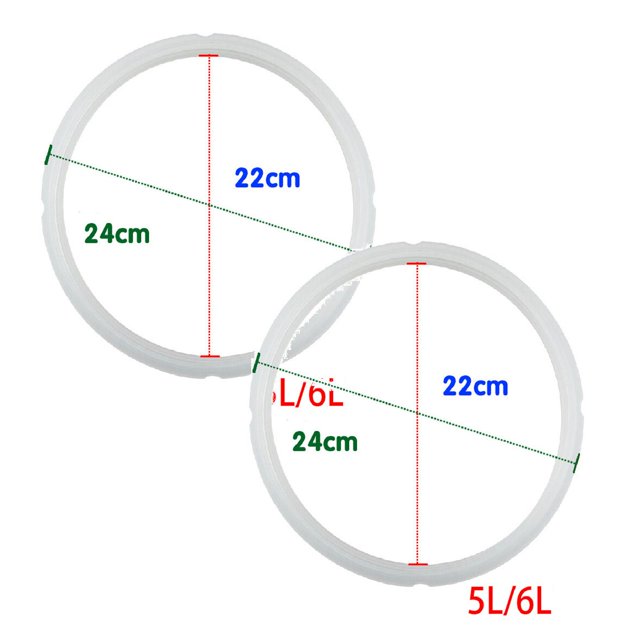 Oleegame 2PC Kitchen Utensils Set Pressure Replacement 22*24CM Electric Ring Sealing Silicone Cooker 56L Kitchen,Dining & Bar Clear