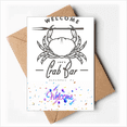 thumbnail image 1 of Discover Crab Marine Organism Welcome Back Greeting Cards Envelopes Blank, 1 of 3