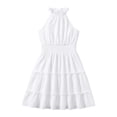 thumbnail image 4 of Lullu Girls Summer Ruffle Tiered Sleeveless Dress Casual A Line Swing Dress, Sizes 5-13, 4 of 5