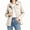 Beige, variant on Long Sleeve Women Spring Fall Solid Color Zipper Coat Stand Collar Casual Military Anorak Jackets with Pocket