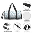 thumbnail image 6 of Xecao Hand Drawn Turtle print Round Travel Duffel Bag is a foldable gym bag with an inner pocket, perfect for travel sports, 6 of 8