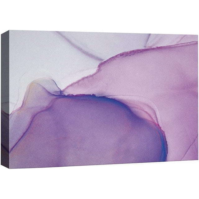 Impression sur Toile Art Mural Aquarelle Pastel Violet Lavande Fumée Paysage Formes Abstraites Illustrations Art Moderne Décoratif Relaxant/calme Coloré pour Salon, Chambre, Bureau - 12x18 Pouces