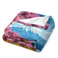 thumbnail image 3 of NIANHE Mountain snow flowers blanket, comfortable and soft, warm casual blanket, printed design, winter sofa dormitory home decoration, must-have travel product. Size is 60x80 inches., 3 of 9