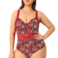 thumbnail image 1 of Aayomet Maillot de Bain Femmes Taille Coloré Fleur Aléatoire Ondulé Léopard Impression Conservatrice Ressort Chaud Réglable Backstrap (Rouge, XL), 1 of 5