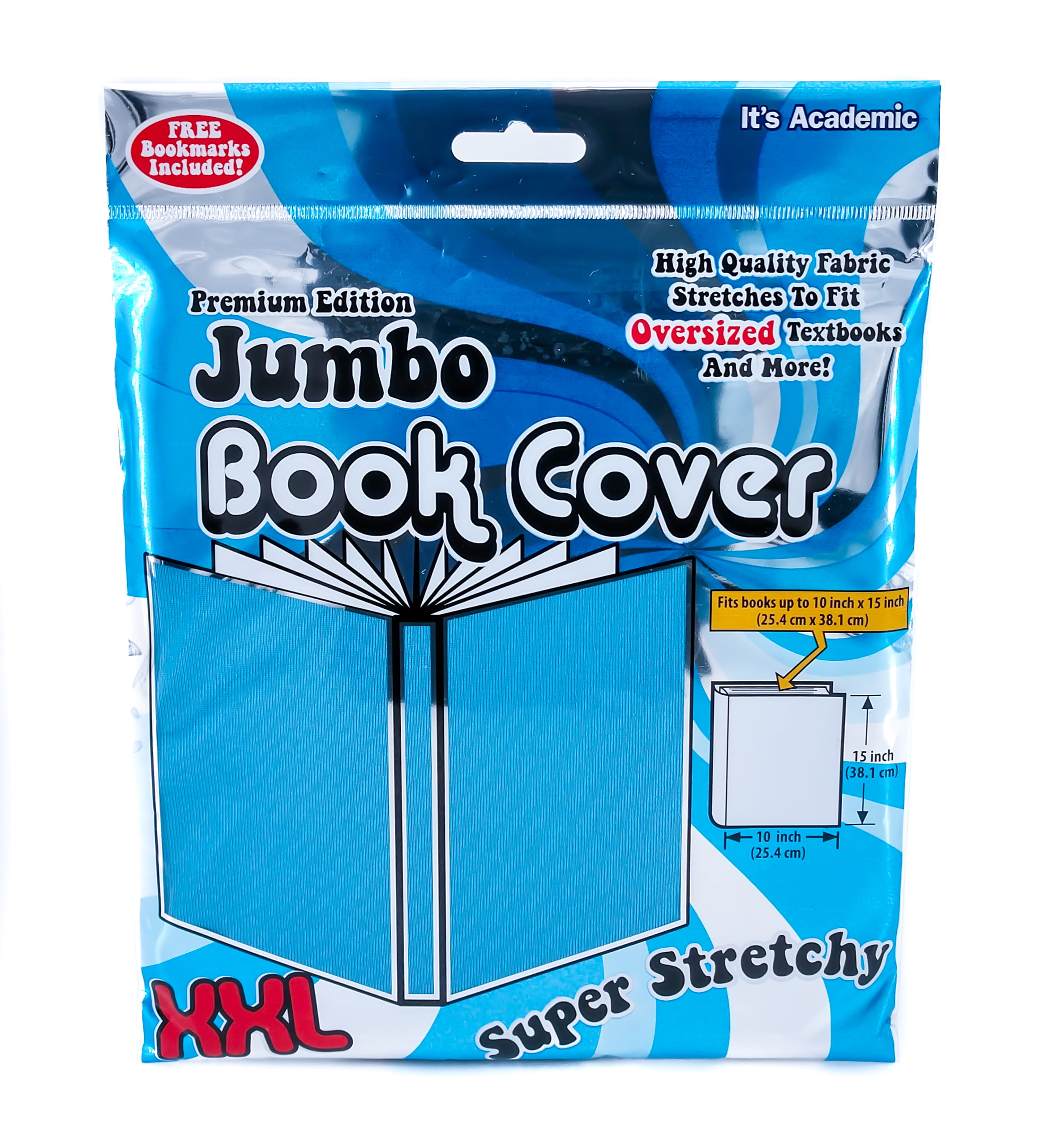 Jumbo Book Cover Over Sized Textbook XXL Super Stretchy Fabric Fits 10" x 15" 