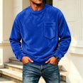 thumbnail image 2 of KICILVS Mens Sweatshirt Crewneck Fleece Pullover Long Sleeve Pocket Casual Winter Warm Top for Men Daily Wear Blue, 2 of 9