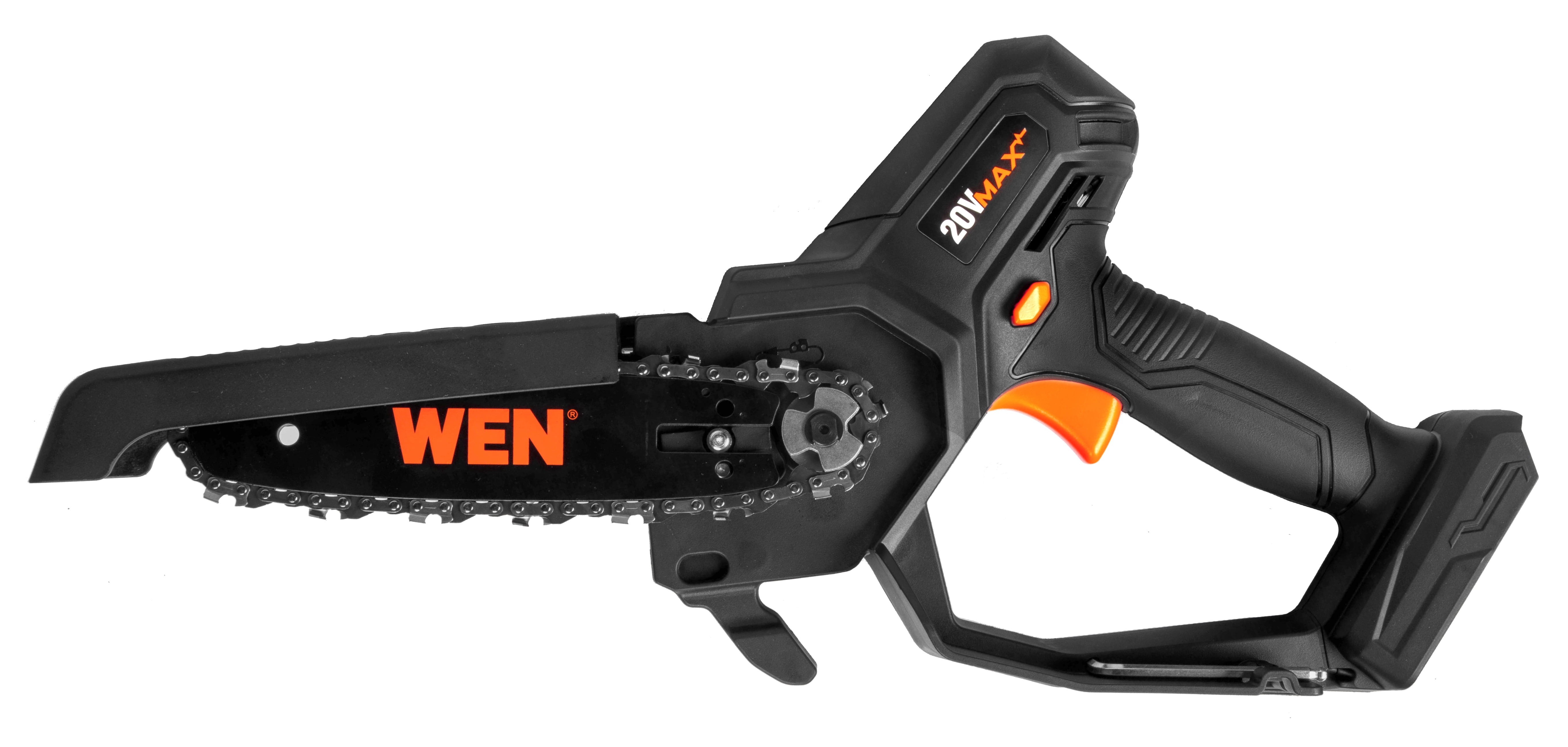 WEN 20V Max Cordless Mini Chainsaw with 6-Inch Bar, 4Ah Battery and Charger