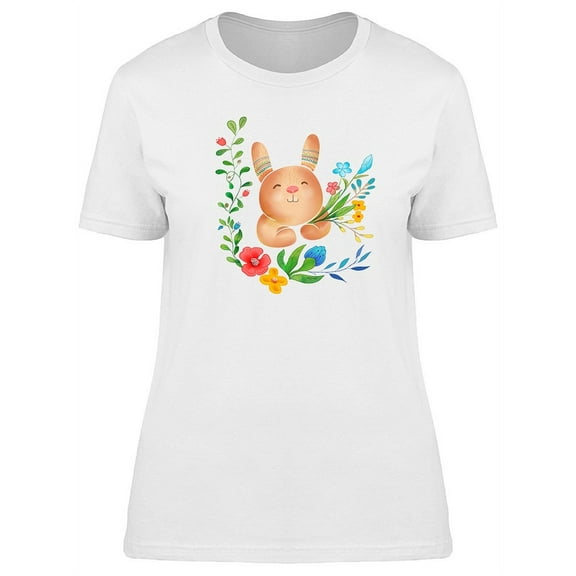 Bunny Holding Bouquet  T-Shirt Women -Image by Shutterstock, Female XX-Large