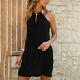 thumbnail image 3 of Dresses For Women Women Halter Neck Beach Sleeveless Shift Above Knee Little Casual Dresses, 3 of 9