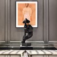 thumbnail image 5 of Estatua del pensador, forma vívida, resina sintética compacta, atractiva figura decorativa, el silencio es dorado para el hogar, negro, 5 of 5