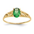 thumbnail image 1 of Diamond2Deal 14K Yellow Gold Synthetic Emerald Ring for Women Size 5, 1 of 7