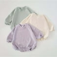 thumbnail image 2 of DEELLEEO Newborn Baby Girl Boy Sweatshirt Romper Toddler Long Sleeve Basic Cotton Oversize Romper Baby Clothes Jumpsuit, 2 of 5