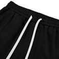thumbnail image 5 of Men's Flat Weave Quick Dry Shorts, 7 Inch Elastic Waist Drawstring Shorts, Lightweight Breathable Summer Baggy Beach Shorts with Pockets Size 5XL Black, 5 of 8