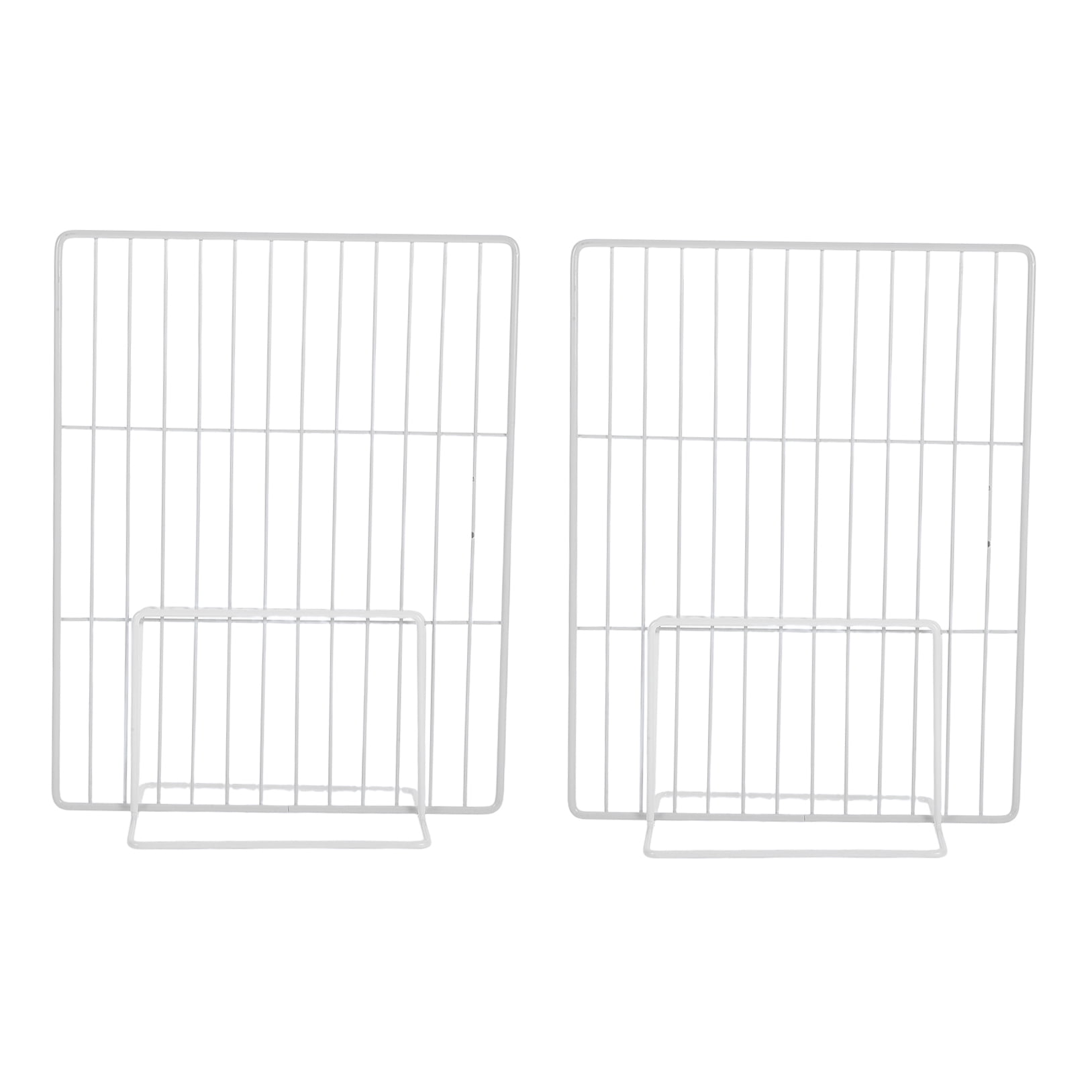 Luxshiny 2-Pack White Metal Mesh Adjustable Refrigerator Shelf Dividers Wire Partition for Freezer and Fridge Storage Organization