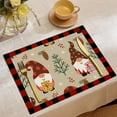 thumbnail image 6 of Christmas Placemats, Holiday Table Mats, Insulated Reusable Cotton Linen Tablecloths for Dining Room, Waterproof Double-Sided Decorative Xmas Table Covers with Plaid and Burlap Design, 6 of 6