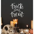 thumbnail image 1 of Trick or Treat (cursive) square Vinyl Lettering Wall Decal Halloween Decals and Stickers Wall Decor Craft - Size: 10"H x 10"L - Color: White, 1 of 5