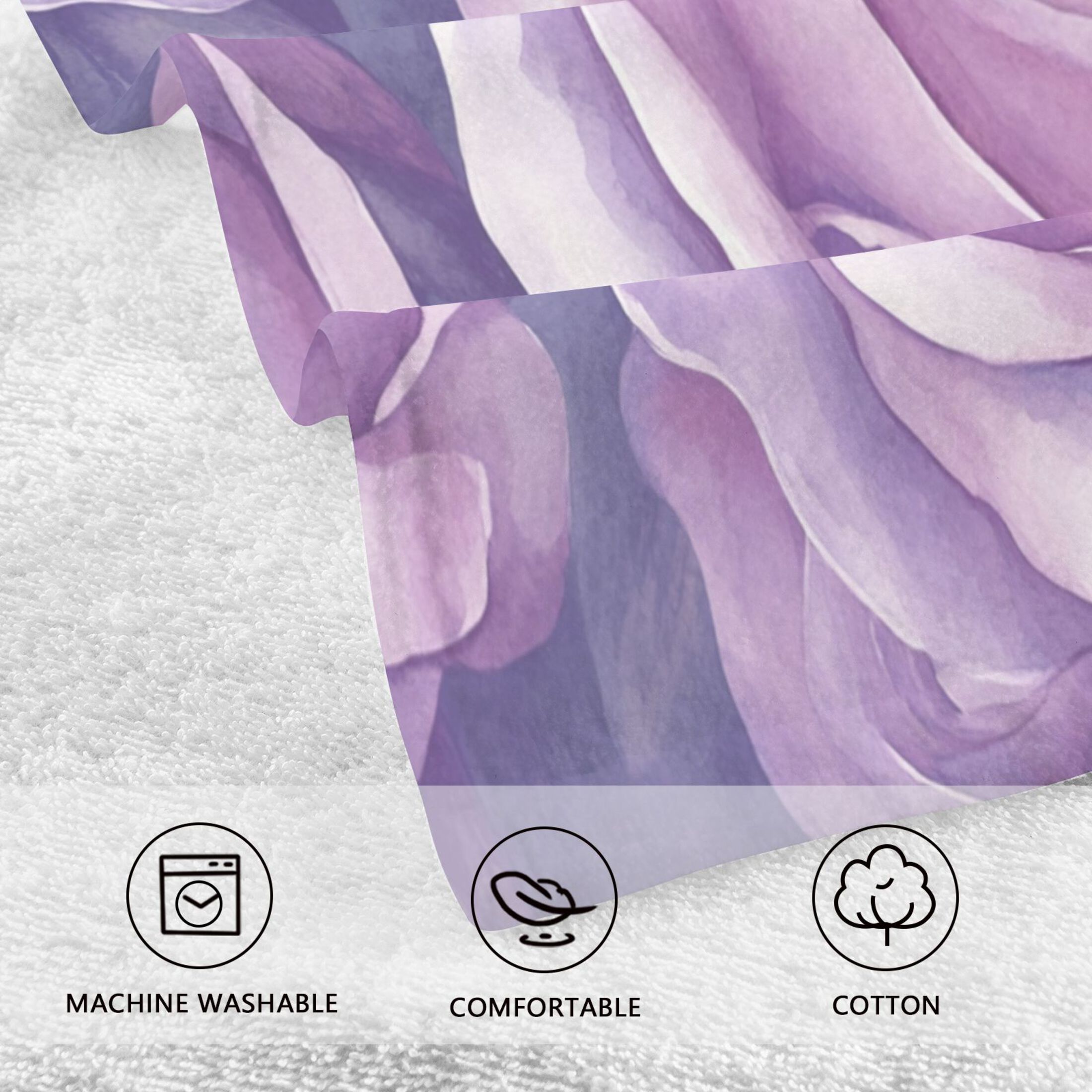 Cotton Towel Two-Piece 16x28 Inch One Sizex2 Face Towel Set Towel Set Cotton Hand Bath Towel Bathroom Beach Lavender Roses
