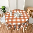 thumbnail image 6 of Autumn Fall Tablecloth 60 Inch Round Thanksgiving Orange Buffalo Plaids Table Cloth Table Cover Polyester Washable Wrinkle Resistant for Kitchen Dining Holiday Party Dining, 6 of 6