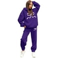 thumbnail image 4 of LINGLANG Fall Outfits For Women 2025 Dressy Casual Classic Bow Printed Hoodie Warm Set 2 Piece Set Casual Sweatsuit Lounge Set Matching Sets, 4 of 4