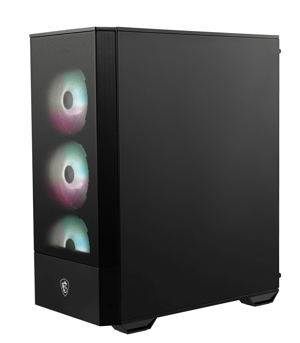 MSI MAG FORGE 112R WMT ARGB Mid-Tower ATX PC Case - 4X Pre-installed Fans, High Airflow, Magnetic Dust Filter, Tool-less Side Panel, Black