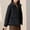 F-172Black, variant on ZHOGXU Women's Coat Long Sleeve Stand Collar Solid Color Button Thickened Comfortable Stylish Jacket For Casual Daily Wear Black L