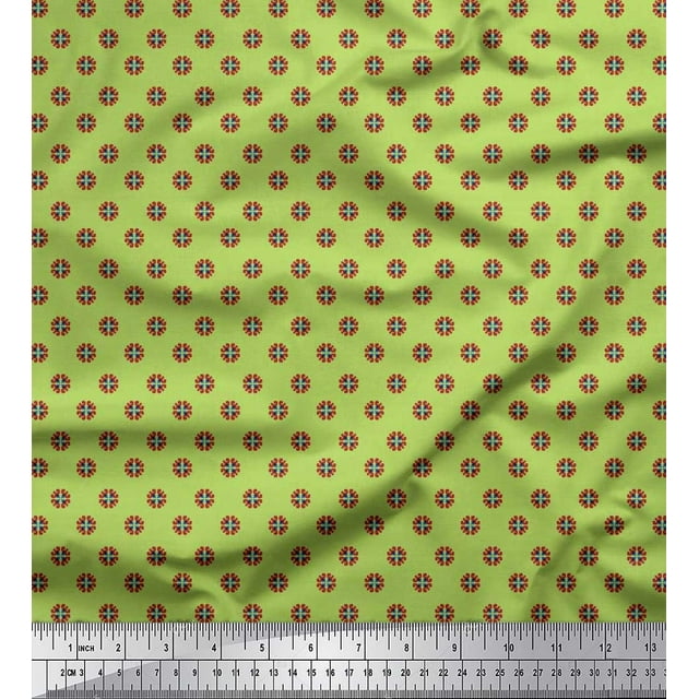 Soimoi Polyester Crepe Fabric Artistic Floral Shirting Print Sewing Fabric Yard 52 Inch Wide