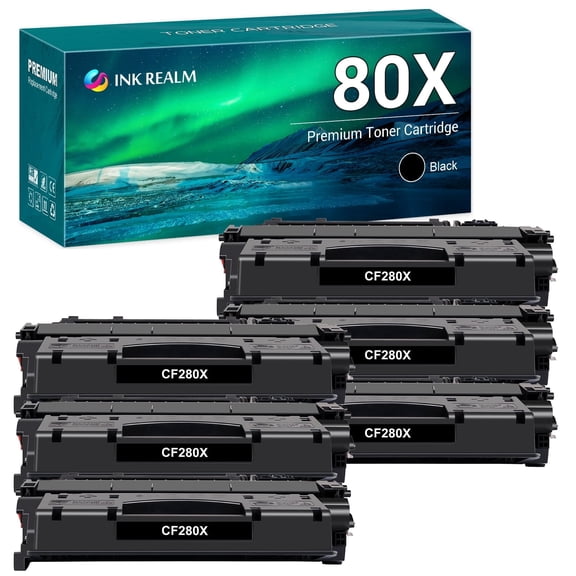 80X Black 80A Toner Cartridges Compatible for HP 80X CF280X 80A CF280A CF280 280 for HP LaserJet Pro 400 M401a M401d M401n M401dn M401 M401dw MFP M425dn M425 Printer Ink (6-Pack)