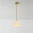 thumbnail image 4 of Novogratz x Globe Matte Brass Pendant Lighting with Off-White Pleated Fabric Shade, 4 of 7