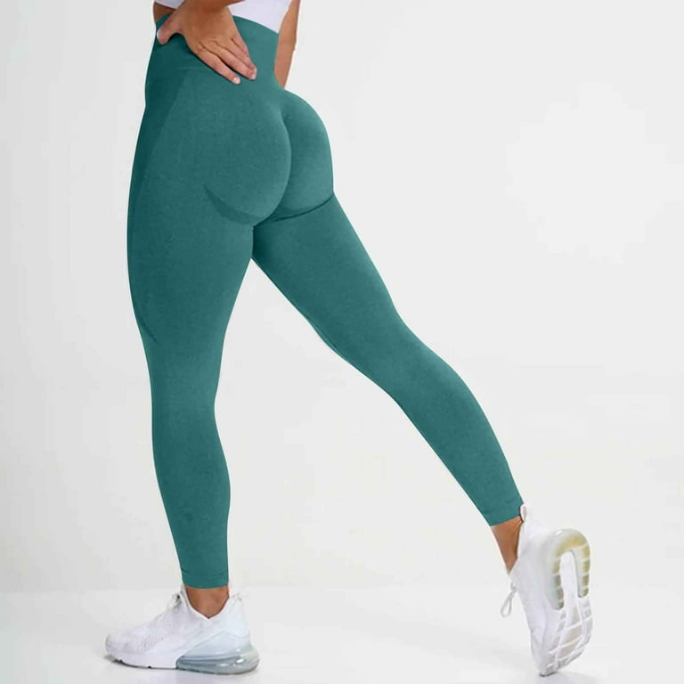 MRULIC yoga pants Seamless Butt Lifting Workout Leggings for Women High  Waist Yoga Pants Green + L 