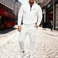 thumbnail image 2 of Men’s Quarter Zip Pullover Sweatshirt and Cargo Jogger Pants Two Piece Set Casual Long Sleeve Tracksuit, 2 of 5
