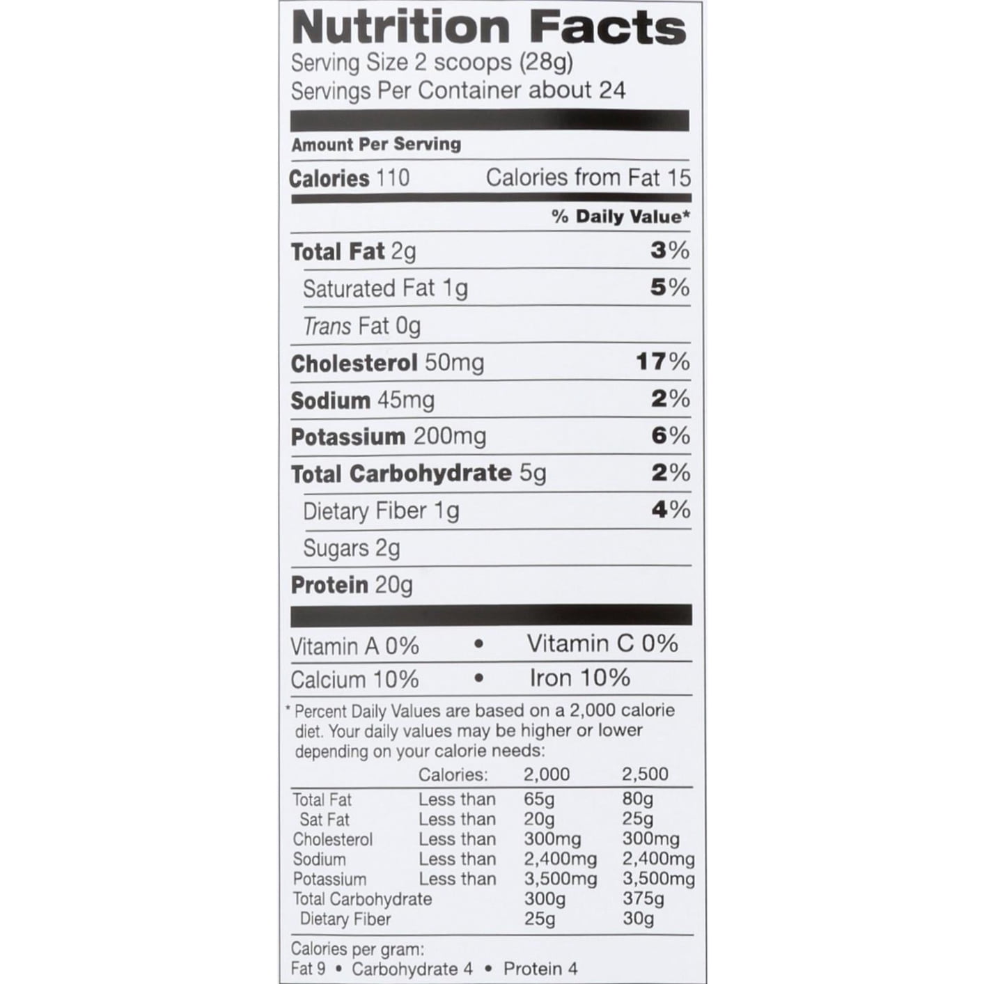 Tera's Whey rBGH Free Whey Protein Powder, Dark Chocolate Cocoa, 20g Protein, 1.5 Lb