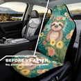 thumbnail image 3 of Jeiento Sloth Car Seat Covers for Women Men Waterproof Front Seat Covers Flower Automotive Accessory Easy to Install Suitable for Cars, SUVs and Trucks, 3 of 7