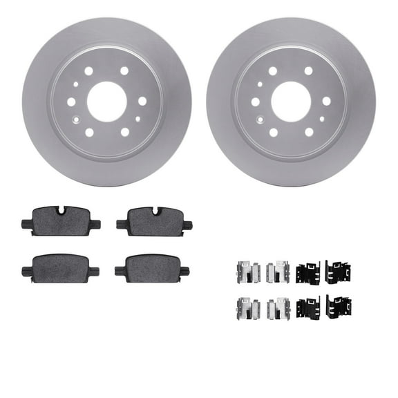 Dynamic Friction Company Rear Geospec Brake Rotors with Ultimate Duty Performance Brake Pads includes Hardware 4412-47011