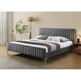 thumbnail image 6 of Pemberly Row Upholstered Contemporary Fabric King Platform Bed in Charcoal, 6 of 8