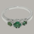 thumbnail image 6 of LBG British Made 9k White Gold Natural Emerald Womens Anniversary Ring - 33 size options - Size 7.75, 6 of 7