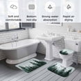 thumbnail image 6 of Green Forest Bathroom Rugs Set Tree Landscape Non Slip Absorbent Soft Bath Mats 3 Piece Set with Bathroom Rug, U-Shaped Floor Mat, Toilet Seat Cover Large Size, 6 of 9