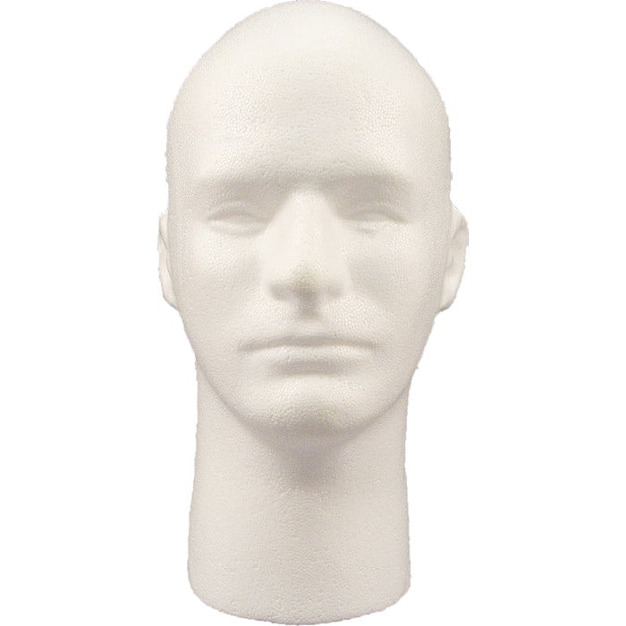 MN-409 2 PCS Male Styrofoam Foam Mannequin Head 