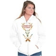 thumbnail image 4 of Country Strong Deer Antlers Arrows Unisex Fleece Graphic Zip Up Hoodie Brisco Brands 2X, 4 of 5
