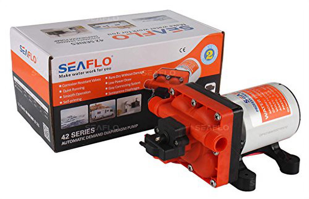 SEAFLO 24V Water Pressure Diaphragm Pump with Variable Flow for Reduced Cycling