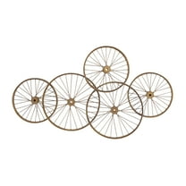 DecMode Copper Metal Wheels Bike Wall Decor