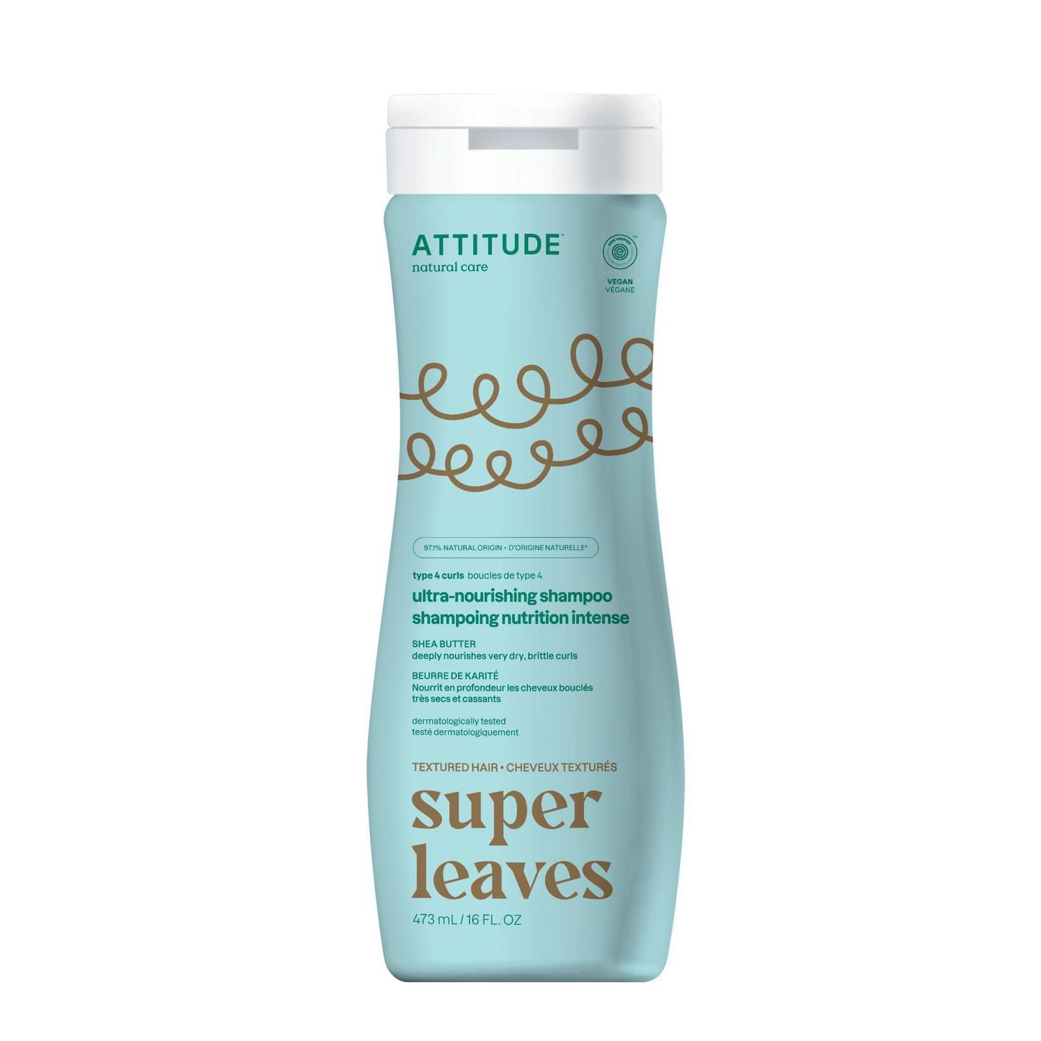 ATTITUDE super leaves, Ultra-Nourishing Curl Shampoo, Shea Butter, 473 mL