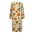 thumbnail image 4 of Yuyamidu Hummingbird Long Zip Up Bathrobes for Women Long Sleeve Robes Size S Pumpkin Robe Housecoats Lightweight Zipper Front Sleep Dress Fall Thanksgiving Loungewear Dress, 4 of 7