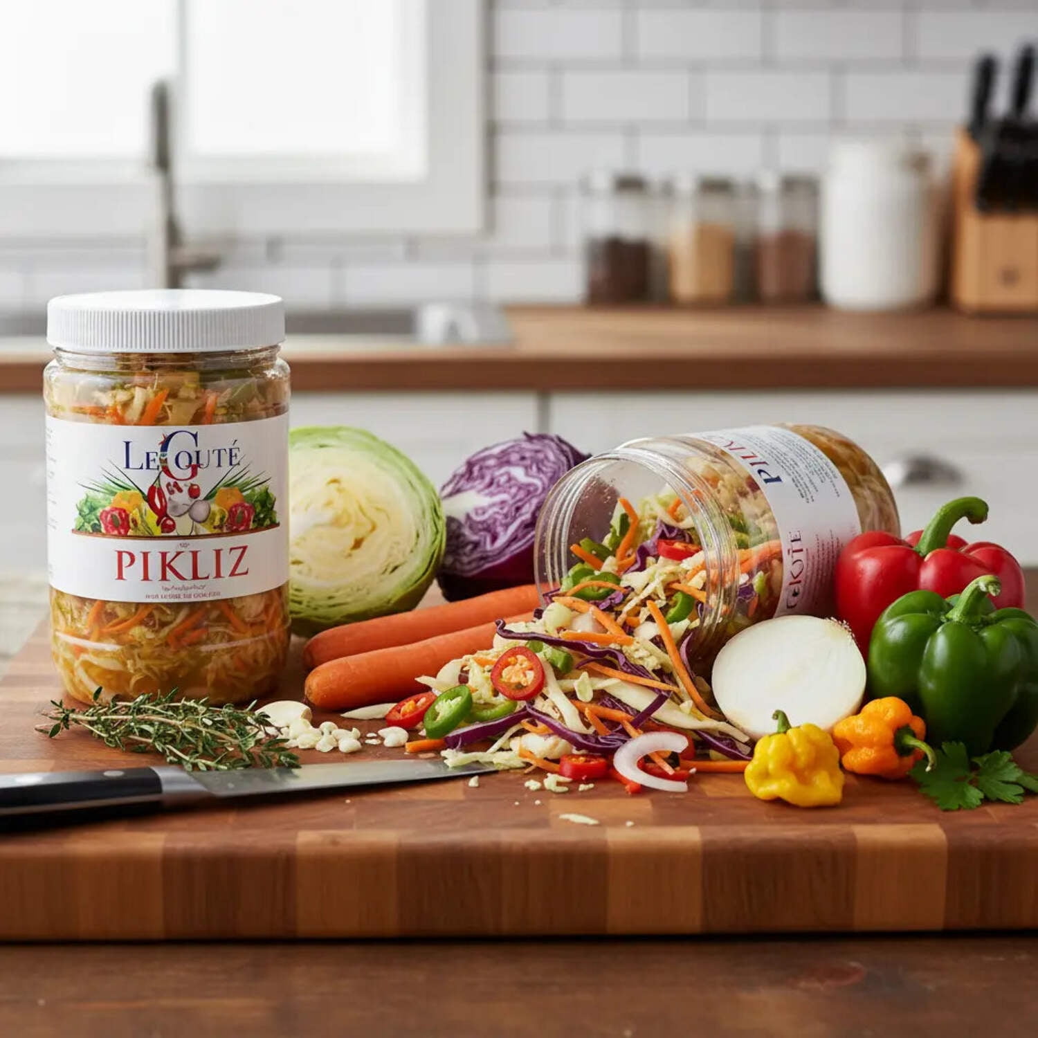 Haitian Pikliz, Pikliz Ayisyen, Haiti Pickles. 32 Oz XL (Bon bagay)